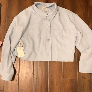 NWT Aritzia Wilfred Little Cropped Jacket Heatwave Blue XXL